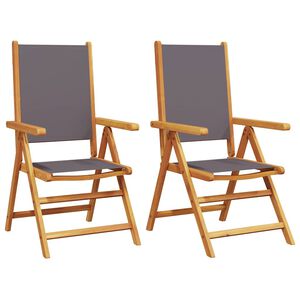 vidaXL Sklopive stolice 2 kom. Antracit Masivno drvo Akacija i Tkanina