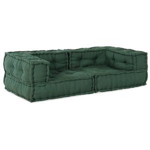 vidaXL Modularna sofa s 2 sjedi&scaron;ta, zelena, 140x70x36, tkanina