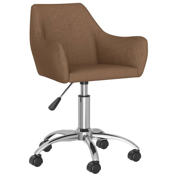 vidaXL Okretna uredska stolica od tkanine smeđa