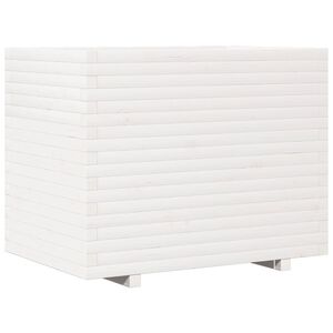 vidaXL Vrtna sadilica bijela 90x60x72,5 cm od masivne borovine