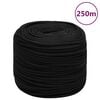 vidaXL Radno uže crno 10 mm 250 m poliestersko