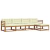 vidaXL Set vanjskih sofa s jastukom 5 pcs Prirodna i krem