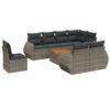 vidaXL 9-dijelni set vrtnih sofa od poliratana s jastucima sivi