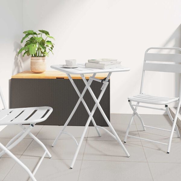 vidaXL Bistro Stol Bijelo 55 x 55 x 72,5 cm Čelik s prahom