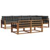 vidaXL Set vanjskih sofa s jastukom 7 pcs Prirodna i antracit