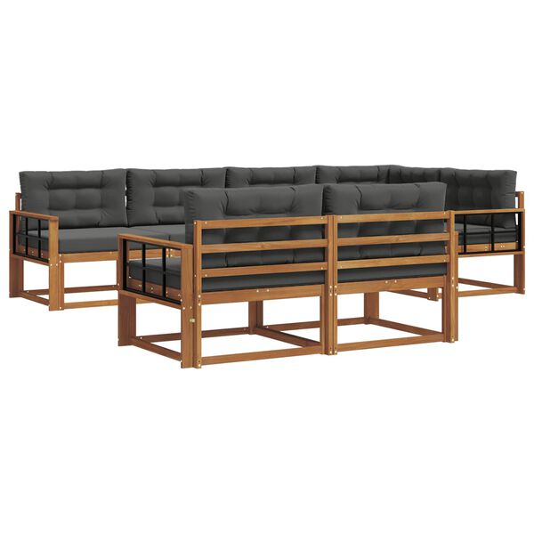vidaXL Set vanjskih sofa s jastukom 7 pcs Prirodna i antracit