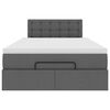 vidaXL Otomanski krevet s madracem i LED tamnosivi 120x190 cm tkanine