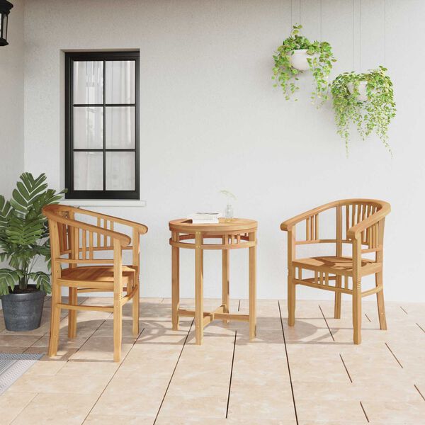 vidaXL Stolica 2 pcs Smeđa 63 x 58 x 89 cm Čvrsto teak drvo