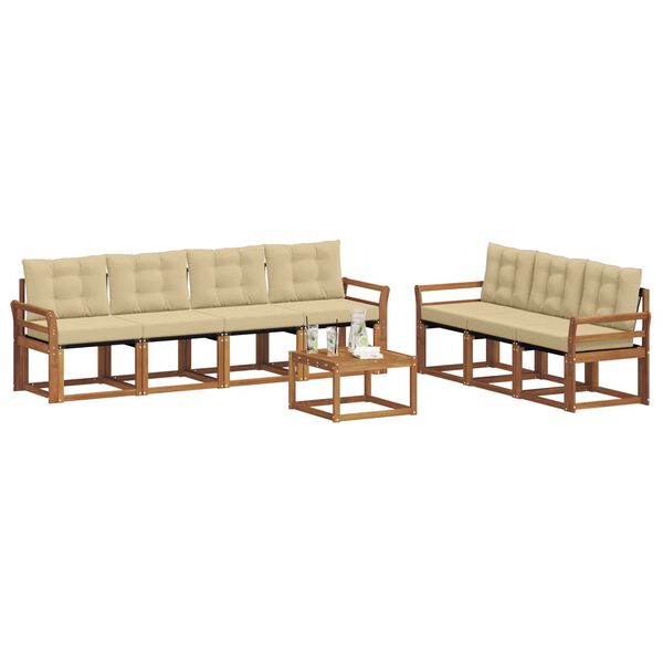vidaXL Set vanjskih sofa s jastukom 8 pcs Prirodna i bež