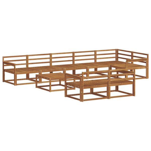 vidaXL Set vanjskih sofa 9 pcs Prirodna Čvrsto drvo akacije