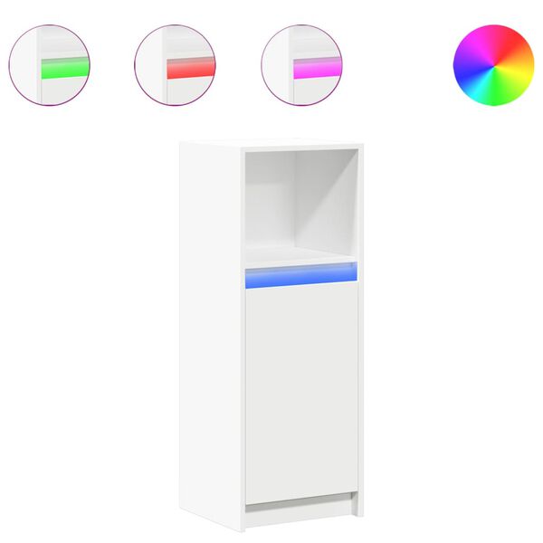 vidaXL Komoda s LED svjetlima bijela 38x34x100 cm konstruirano drvo