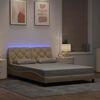 vidaXL Okvir kreveta s LED-om bez madraca krem 120x200 cm Tkanina