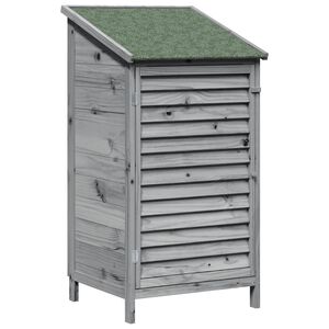 vidaXL Vrtna &Scaron;upa s krovom Siva 59 x 56 x 113,5 cm Čvrsto drvo jele