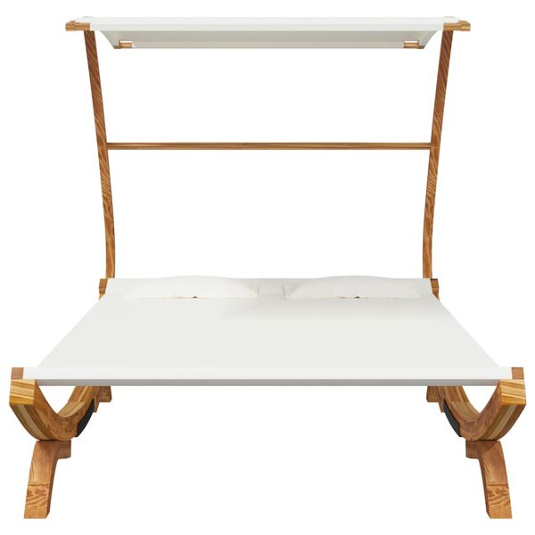 vidaXL Vanjski ležaj s krovom 165x203x138 cm od savijenog drva krem