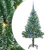 vidaXL Umjetno Božićno Drvo s Snježnim Flokom i LED Svjetlom 150 cm