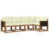vidaXL Set vanjskih sofa s jastukom 5 pcs Prirodna i krem Poliester