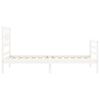 vidaXL Okvir kreveta s uzglavljem bijeli 90 x 200 cm od masivnog drva