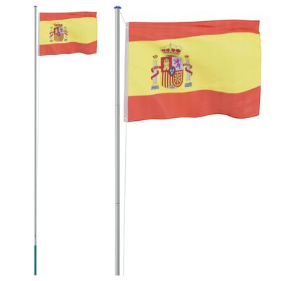 vidaXL Španjolska zastava i jarbol 6,23 m aluminijski