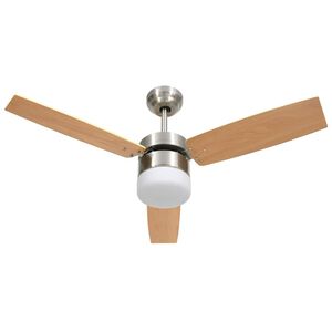 vidaXL Stropni ventilator sa svjetlom i daljinskim 108 cm svjetlosmeđi