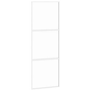 vidaXL Klizna vrata bijela 76x205 cm od kaljenog stakla i aluminija