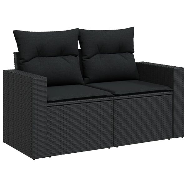 vidaXL 12-dijelni set vrtnih sofa od poliratana s jastucima crni