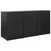 vidaXL Spremi&scaron;te za 3 kante za smeće crno 229 x 78 x 120 cm poliratan