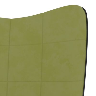 vidaXL Stolica za opuštanje s osloncem za noge zelena od baršuna/PVC-a