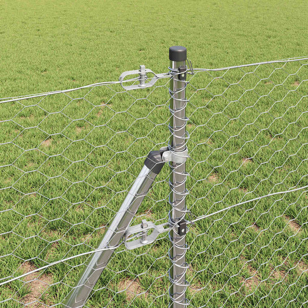 vidaXL Stup za ogradu Srebrno 10 x 0,6 m (mreža od 36 mm) Čelik