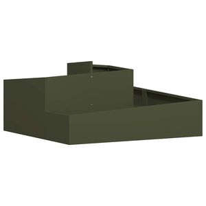 vidaXL Vrtna saksija Maslinastozelena 100 x 100 x 50 cm Čelična vrata