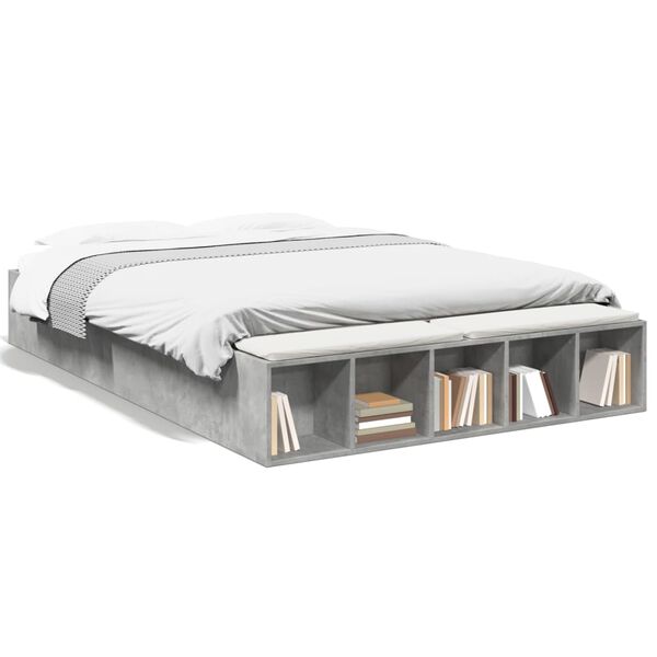 vidaXL Okvir kreveta siva boja betona 160x200 cm od konstruiranog drva