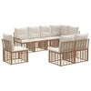 vidaXL Set vanjskih sofa 8 kom. Prirodna i krema bijela Poliester