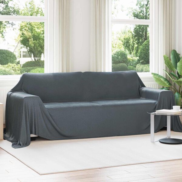 vidaXL Pokrivači za bacanje 6 pcs Tamno siva 350 x 270 cm Runo