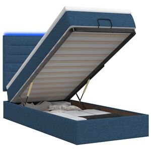 vidaXL Krevet od pjene s madracem i LED-om Plava 90 x 190 cm Tkanina