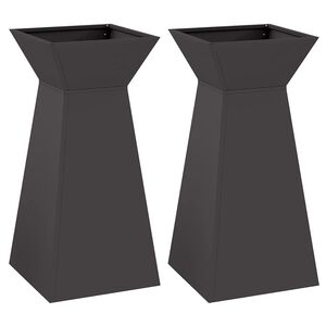 vidaXL Stup saksija 2 kom. Crna 35 x 35 x 73 cm Čelična vrata