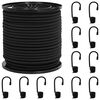 vidaXL Bungee užadi s kukama 6 mm Crna PP i guma