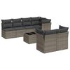 vidaXL 8-dijelni set vrtnih sofa od poliratana s jastucima sivi