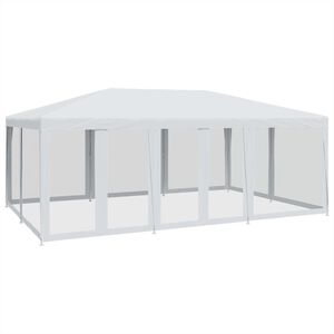 vidaXL &Scaron;ator za zabave s 10 mrežasta bočna zida bijeli 6x4 m HDPE