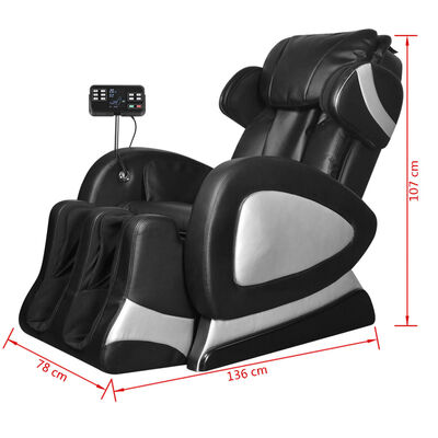 vidaXL Masažna fotelja od umjetne kože crna sa ekranom