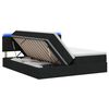 vidaXL LED krevet za pohranu s madracem Crna 200 x 200 cm Tkanina