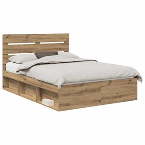 vidaXL Krevetna konstrukcija Umjetnička hrastovina 150 x 200 cm
