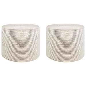 vidaXL Uže od jute 2 kom. 20 mm 100 m Bijela 100% Juta Tossa