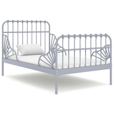vidaXL Produživi okvir za krevet sivi metalni 80 x 130/200 cm