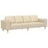 vidaXL Kauč za dnevni boravak Krema 250 x 77 x 76 cm Poliester