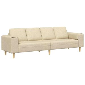 vidaXL Kauč za dnevni boravak Krema 250 x 77 x 76 cm Poliester