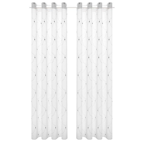 vidaXL Zavjese 2 pcs Bijelo 140 x 245 cm Poliester