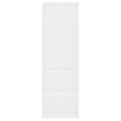 vidaXL Ormarić za knjige s 5 razina bijeli 60 x 30 x 189 cm drveni