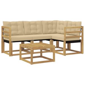 vidaXL Set vanjskih sofa 5 kom. Bijela i bež