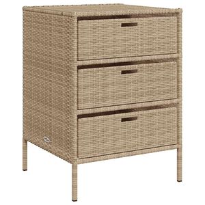vidaXL Vrtni ormarić za pohranu bež 55 x 59 x 80 cm od poliratana