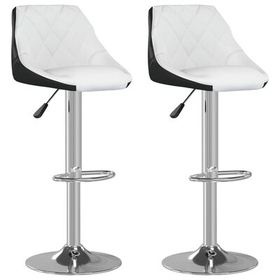 vidaXL Barski stolci od umjetne kože 2 kom bijelo-crni