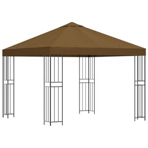 vidaXL Gazebo 3 x 3 m Sivosmeđa Poliester i čelik 190 gsm